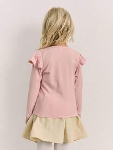 Maija Kids Maija Kids Young Girl Bow Decor Casual Versatile Minimalist A-Line Skirt Fall Winter - Apricot - View 3