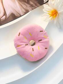 PETSIN 1pc Realistic Donut Shaped Squeaky Plush Dog Toy – Soft Sound Emitting Chewable Pet Toy, Interactive Boredom Relief For Puppies And Small Dogs, Adorable Design Your Dog Will Love - Multicolor - View 8