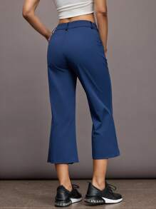 Activina Women's Casual Solid Color Sports Pants - Blue - View 2