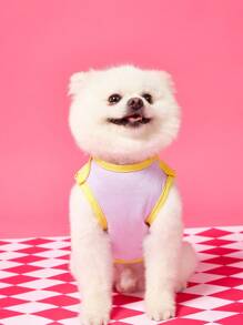 PETSIN Lightweight Breathable Cute Purple Monster Ear Design Letter Print Vest Harness For Small Dogs, Summer - Multicolor - View 2
