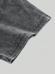 ROMWE MEN Street Life Camiseta de moda de manga corta con cuello redondo, gráfico de retrato y letra, casual para hombre - Negro - Ver 4