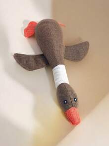 PETSIN 1 件野鹅形状毛绒宠物玩具 - 吱吱叫的狗互动玩具，适合幼犬和小型犬的柔软咀嚼礼物