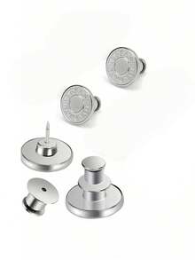 2/4/6 Stück Jeans Ersatz Knöpfe, Silber Buchstaben Taille Knöpfe, multifunktionale abnehmbare Turm Knöpfe für Jeans und Röcke, Größenanpassung ohne Nähen