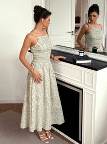 Chiquease Homecoming Dress Back To School Women's Lemon Print Patchwork A-Line Hem Spaghetti Strap Dress Floral Sundress French Style Dress Summer Dress Clothes For University