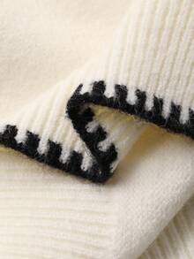 DAZY 女童卡通撞色圆领长袖毛衣，春秋季