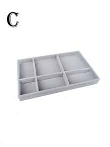 1/4/5PCS Jewelry Display Tray, Stackable Drawer Jewelry Storage Box, Velvet Grid Jewelry Organizer Tray, Multi-Purpose Jewelry Box For Rings, Earrings And Necklaces, Large Capacity Drawers For Easy Classification And Space-Saving Back To School