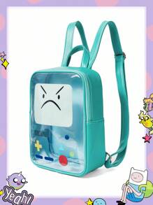 Adventure Time X ROMWE 时尚背包，大容量，便携，适合女性 - 綠色 - 查看 2