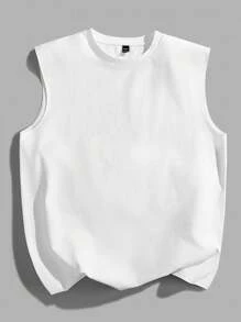 StoneGrade White Labeled Men's Letter Print Tank Top - White - View 4