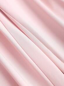 SHEIN PETITE Spring/Summer Halter Neck Knit Fitted Straight Leg Jumpsuit For Petite Women - Pink - View 4