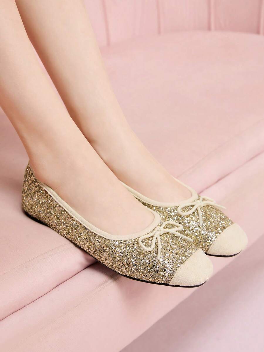 CUCCOO DOLLMOD Women's Round Toe Retro Ballet Style Black & White Contrast Mary Jane High Heel Shoes, Casual Spring Outfit Wear - Gold - View 1
