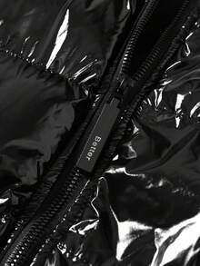 Manfinity EMRG 男士冬季绗缝拉链连帽无袖加厚背心羽绒背心黑色背心男士马甲男士连帽背心，送给男朋友的绝佳礼物男士连帽背心