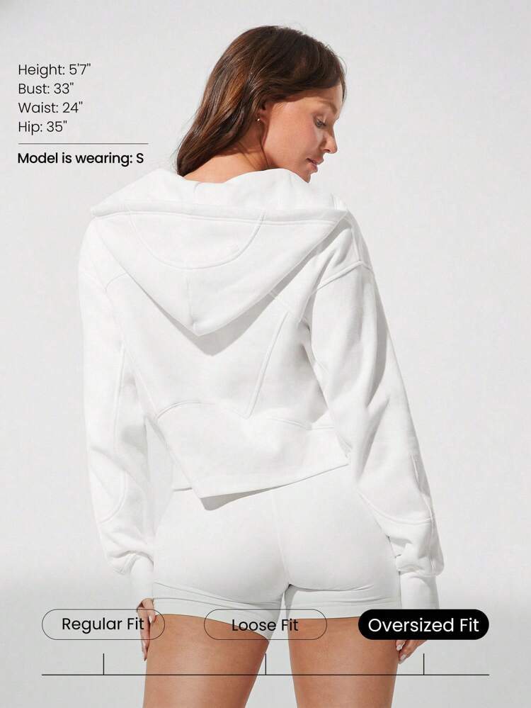 Everyday Fleece Keep It Cozy Pocket Interior Mesh Thumbholes Oversized Half-Zip Hoodie Daily Casual Fall Winter