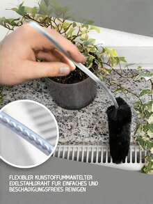 1PC Radiator Brush - 120cm  - Suitable For Cleaning Flat Surface Radiators Overlength Cleaning Brush, Washing Machine Cleaner Brush, Radiator Cleaner Brush,Fridge Coil Brush, Multi-Purpose Home Appliance Dust Cleaning Tool For Vents, Pipes, Lint Removal,Reusable