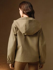 Anewsta Damen Outdoor Kapuzenjacke, geeignet für Herbst, Übergang, Winter, Ausgehen - Braun - Übersicht 2