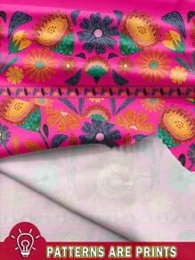 Slaydiva Plus Size Women Casual Floral Print Full-Width Print Bandeau Dress, Summer,Sun Dresses For Women Suitable For Going Out Chic Dress - Multicolor - View 3