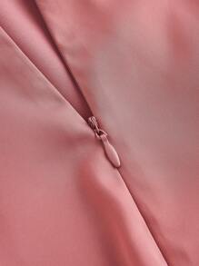 Maija Damen Fuchsia Kleid mit Schlitz an der Seite, Leinen, Schleife, Spaghettiträger, Frühling/Sommer, ärmelos, verstellbare Träger, moderat elegant, vielseitig, bequemes Design, geeignet für Konzerte, Pendeln, gesellige Anlässe