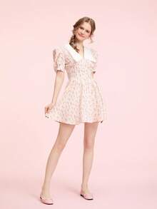 CUCCOO DOLLMOD Mocasines planos con punta redonda, tira suave, bloqueo de color, decoración de remache metálico y lazo de ballet para mujer - Rosa - Ver 5