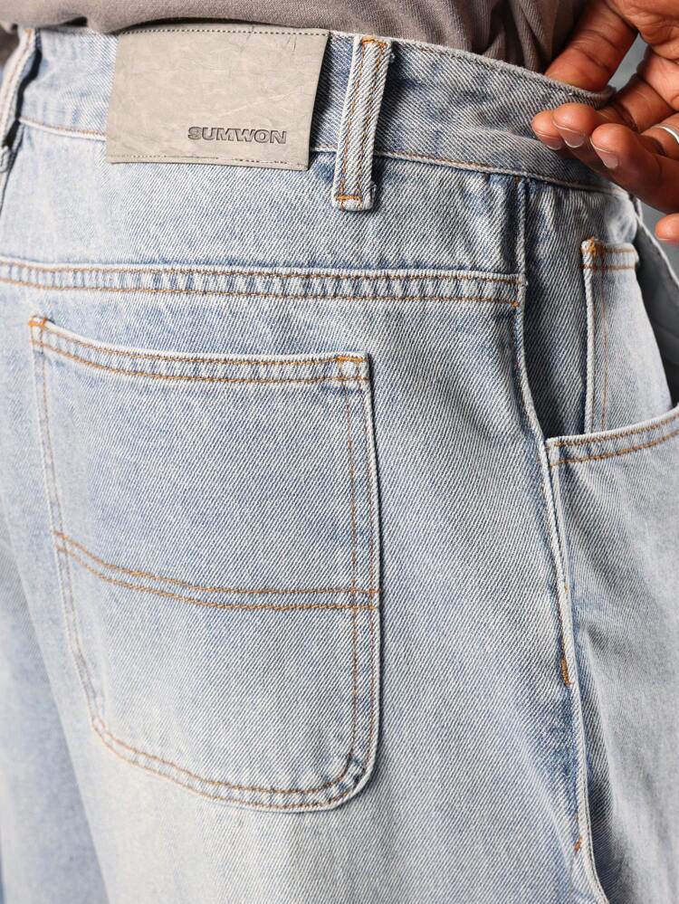 Wide Leg Baggy Skater Jeans With Wavy Design
