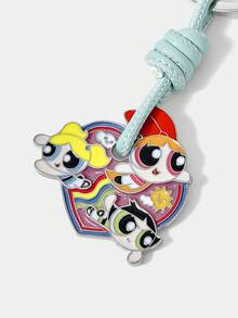 THE POWERPUFF GIRLS X SHEIN Llavero con esmalte con el patrón de Flor, Burbuja y Copo - Plateado - Ver 3
