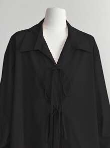 INAWLY Casual Fashionable Versatile Solid Color Bowknot Women Shirt Fall Cloth For Women