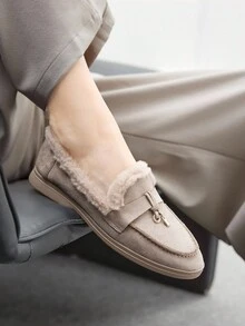 CUCCOO BIZCHIC Women's Comfortable Flat Loafers, Fashionable Pink For Christmas - Apricot - View 5