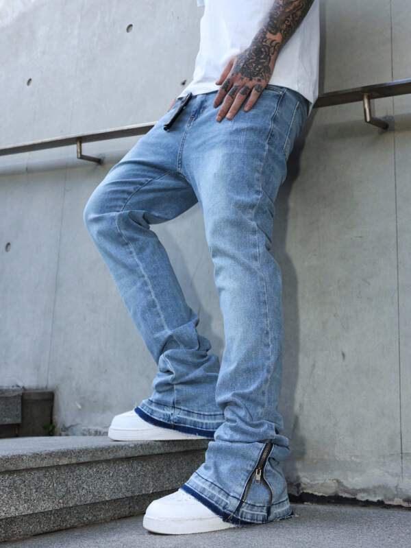 Manfinity EMRG Herren Taschen Plissee Weite Mehrzweck Jeans