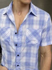 ESTAVOR Chemise imprimée à manches courtes de mode décontractée pour hommes