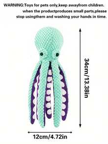 PETSIN 1 Stück Oktopus-förmiges Plüsch-Soundspielzeug - Quietsch-Spiel- und Kautier für Hunde & Katzen, niedliches Oktopus-Interaktionsgeschenk für Haustiere