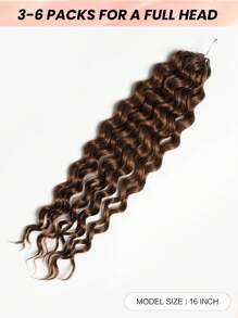 Boho Braids 1 件装水波纹钩针真人发接发棕色无结预分离羽毛真人发 14-20 英寸 - S30 - 查看 3