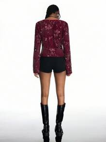 LYSMO 2025 秋冬女士正装 返校 万圣节 婚礼 宾客 度假 Y2K 海滩 可爱 教师 外出 商务休闲 优雅 生日 办公室 乡村 音乐会 俱乐部 性感 西部 工作服 街头服饰 复古 节日 鸡尾酒会 狂欢 亮片 系带上衣