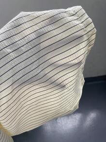 Elamini 女式超低腰休闲条纹直筒裤，学院风，返校季 - 黃色 - 查看 6