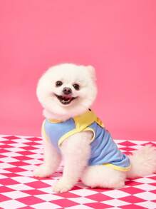 PETSIN Blue Light-Breathable Spring/Summer Cute Letter & Monster Ear Design Pet Vest Harness For Small/Medium Dogs