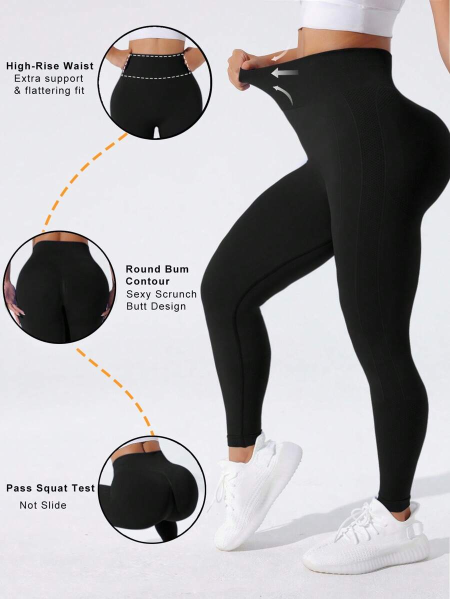 Rhythm Era Women's Plus Size Compression Fit Cropped Leggings With Tummy Control And Pockets Workout Leggings Compression Leggings Tummy Control Leggings Yoga Pants - Black - View 1