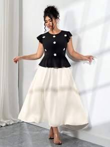 Elenzga A Plus-Size Women's Fashionable, Elegant And Slim-Fitting Summer Dress For Vacation