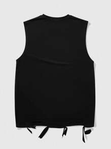 ROMWE MEN Street Life Men's Portrait Print Casual Tank Top, Suitable For Spring/Summer