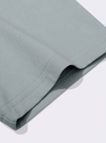 Manfinity Homme Men's Casual Letter Graphic Round Neck Short Sleeve T-Shirt, Summer