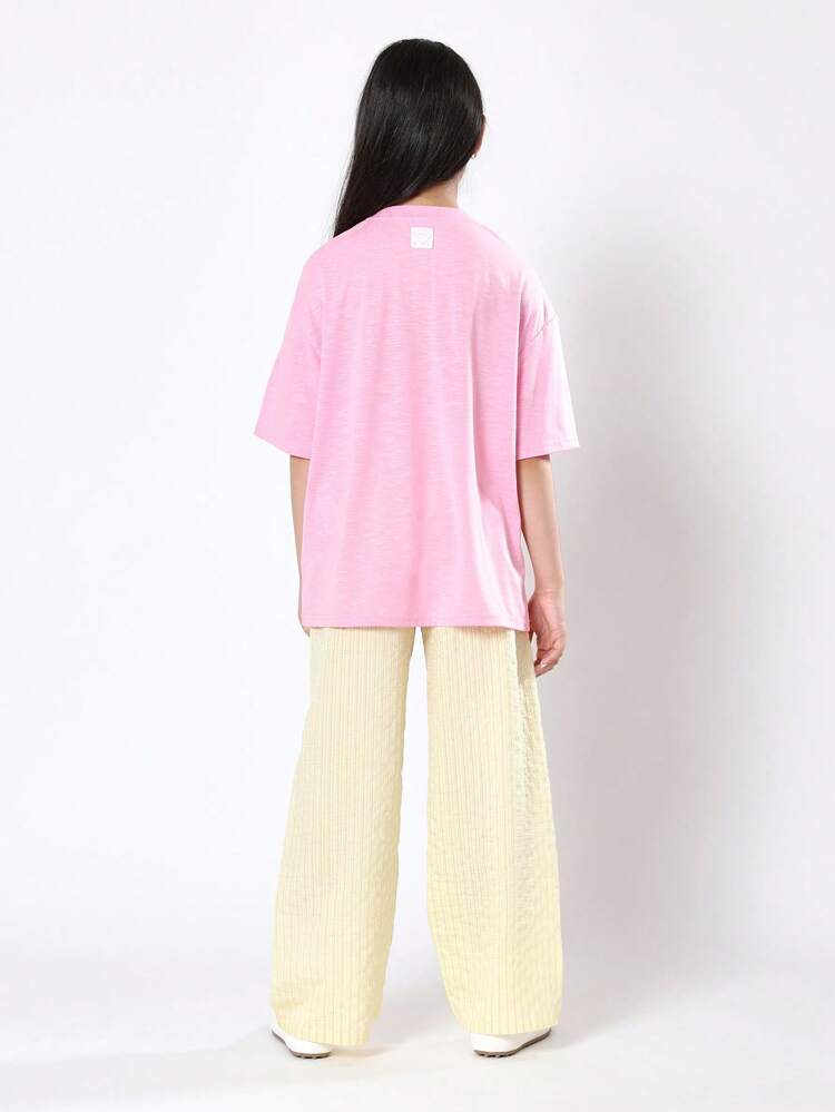 Graphic T-Shirt With Wide Leg Pants Set