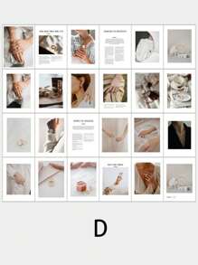 1 pieza/3 piezas Revista de estilo lujoso INS Accesorios de fotografía Revista decorativa - Blanco - Ver 14