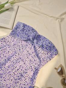 小碎花印花扭纹前筒连体衣 - 彩色 - 查看 4