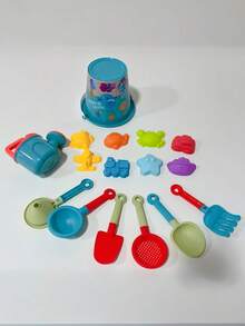 14/16 PCS Kids Beach Toy Set Shovel Water Play Educational Cartoon Summer Outdoor Sand Castle Pool Fun Durable Portable Colorful Learning Adventure Gift