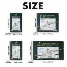 10/12/19/27 Sketch Pencil Set, Art Professional Charcoal Drawing Set, Sketching And Life Drawing Portable Tin Box Set, Pencil Without Charcoal, Pencil Without Wood Set