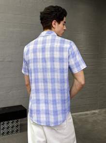 ESTAVOR Chemise imprimée à manches courtes de mode décontractée pour hommes