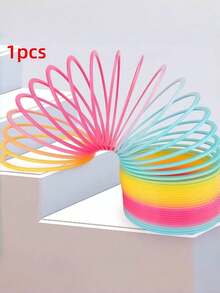 MINKOJA 1/2PCS Random Color, 3-Inch Large Polymer Spring Tire, Button Toy, Magical Retractable Ring, Stress Relieving Toy For Teenagers - Multicolor - View 7