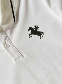 SHEIN 男童白色花卉印花 Polo 衫 - 白色 - 查看 4