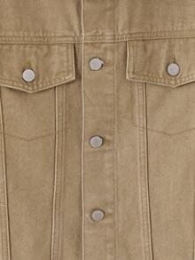 SHEIN 青少年男孩时尚休闲 Y2K 复古酷炫街头返校学院风两件套，卡其色牛仔宽松翻领长袖外套搭配舒适弹力修身牛仔裤，适合儿童日常穿着，柔软舒适，也适合儿童秋冬季节、派对、居家穿着，街头风校园服饰，男孩套装，青少年男孩套装 - 卡其色 - 查看 6