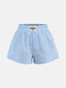 SHEIN 3pcs/Pack Tween Girls Multi-Piece Casual Set With Elastic Waist Striped Shorts