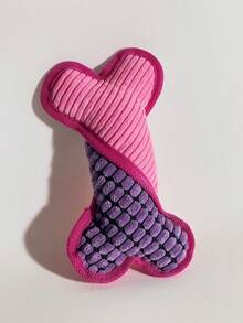 PETSIN 1pc Multi-Colored Bone Shaped Plush Dog Chewing And Teeth Grinding Toy – Built-In Sound Generator For Self-Entertainment, Soft Boredom Relief For Puppies, Pet Use Only - Multicolor - View 7