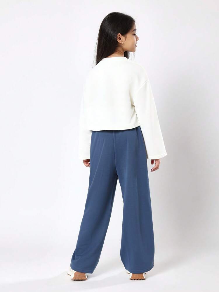 Michigan Logo Crop Sweatshirt With Wide Leg Pants