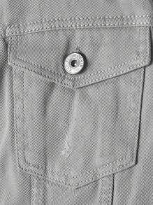 SHEIN Cottnline Men's Denim Jacket With Fur Collar And Lining - Light Grey - View 5