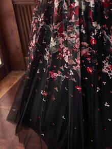 ZEYLAH Lace Patchwork Print Maxi Dress, Autumn/Winter - Black - View 2